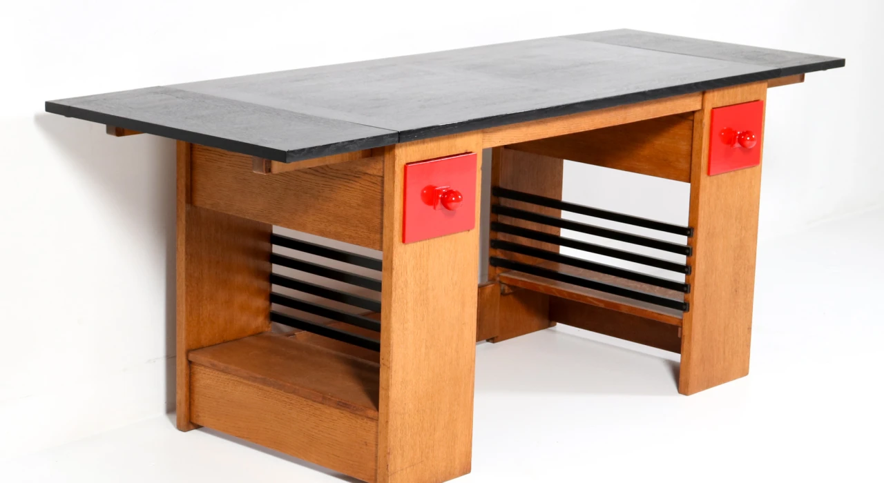 Art Deco Modernist Desk or Writing Table by Hendrik Wouda for Pander, 1920s